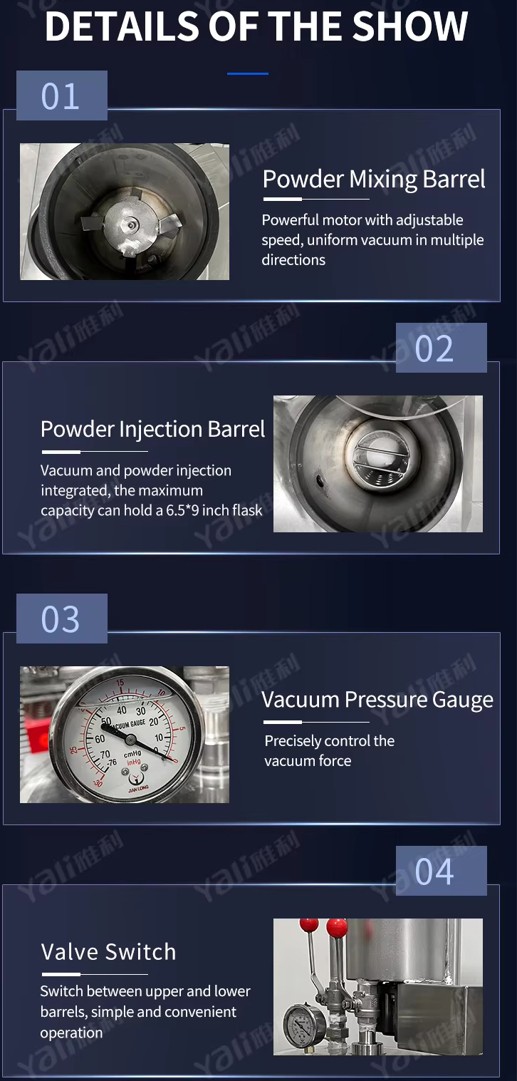 YALI 6L 750W Mini Vacuum Mixer for Jewelry Making Casting Vacuum Pump